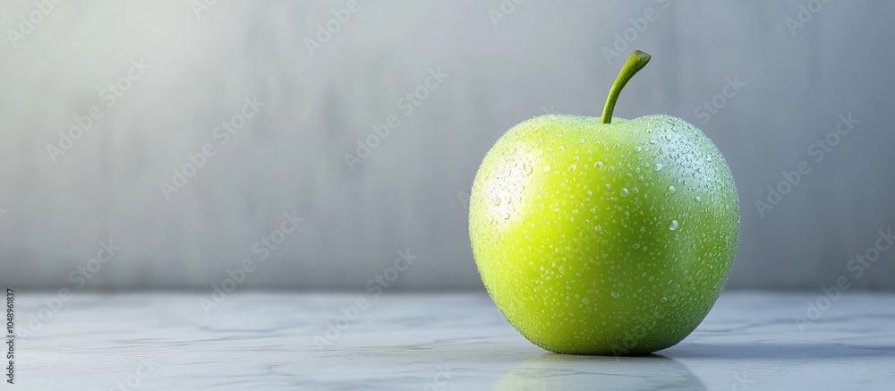 Aufkleber green apple and empty. with copy space image. Place for adding text or design