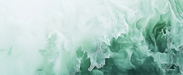 Abstract swirling light green smoke on white. Suitable for modern backgrounds, artistic effects. Ethereal, fluid style.