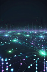 Obraz premium Glowing Network of Lines and Points. Abstract Digital Background