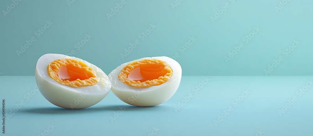 Fototapete partially cooked egg. with copy space image. place for adding text or design