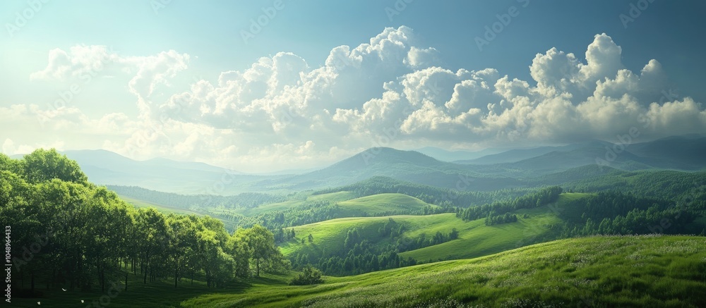 Fototapete Stunning Landscape. with copy space image. Place for adding text or design