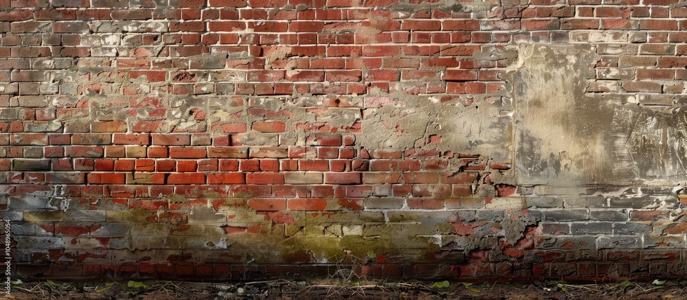 Poster Redbrick wall. with copy space image. Place for adding text or design