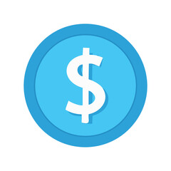 Dollar sign icon. USD currency symbol. Flat design style.