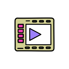 Video player vector icon