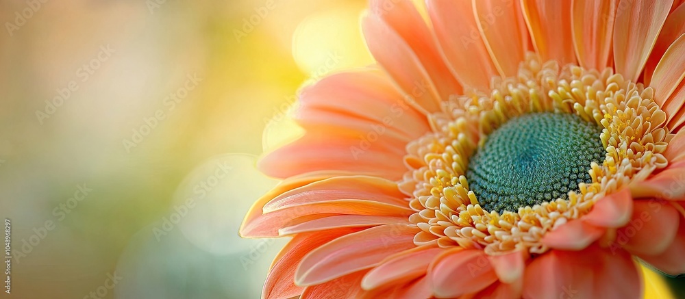 Fototapete Close up of a gerbera macro perspective. with copy space image. Place for adding text or design