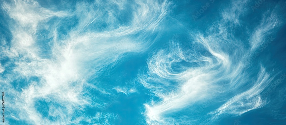Aufkleber cirrus clouds in a blue sky suitable for use as a background copyspace or text