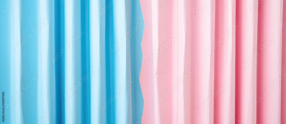 Poster Blue and pink corrugated paper texture suitable for a background Bright colors with copy space for adding text or objects