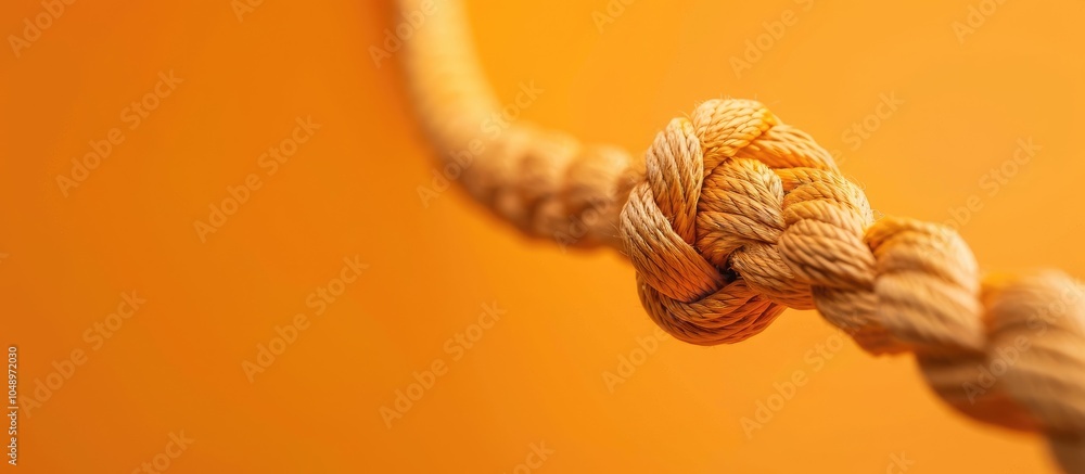 Poster a close up image of a rope on an orange background copy space