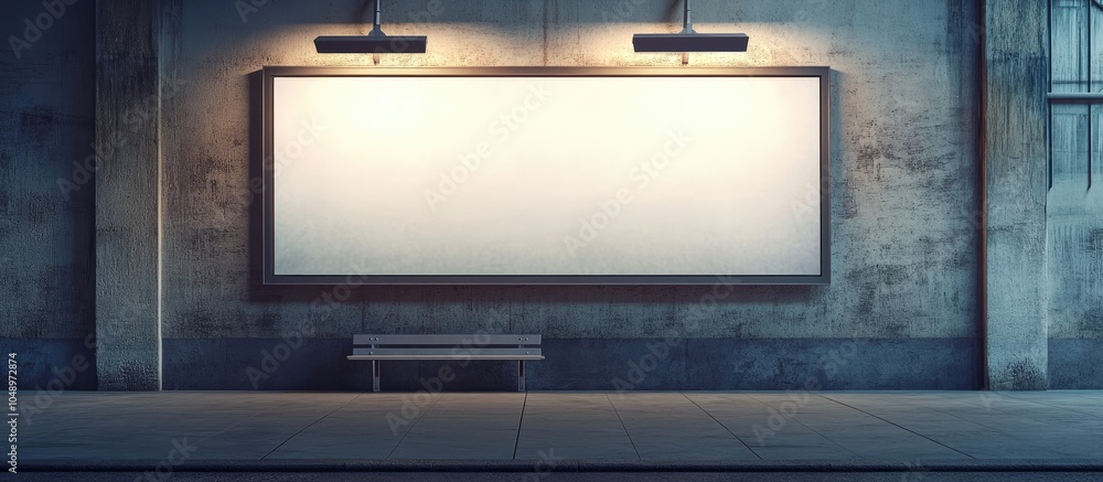 Poster street banner sign lighting equipment billboard advertisement a large empty billboard on a street wa