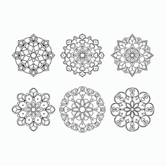 snowflake floral mandala vector illustration
