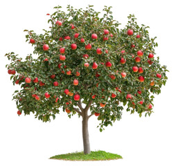 Fototapeta premium PNG Real apple tree apples background isolated.