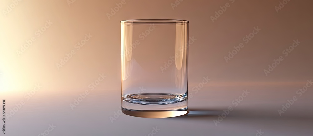 Poster empty transparent glass. with copy space image. Place for adding text or design