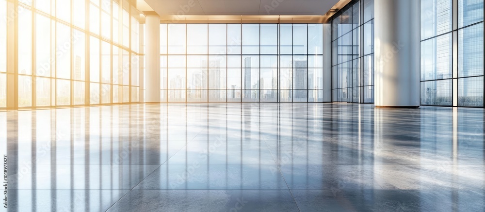 Poster vacant floor in a contemporary office building. with copy space image. place for adding text or desi