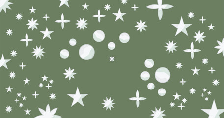Abstract Art Stars Pattern Soft Green Background
