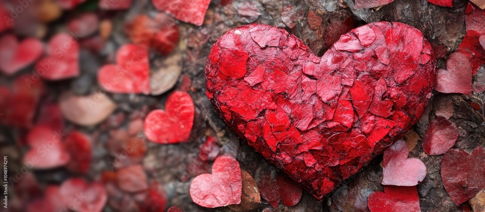 Aufkleber photo of a heart texture background for valentine s day. with copy space image. place for adding tex