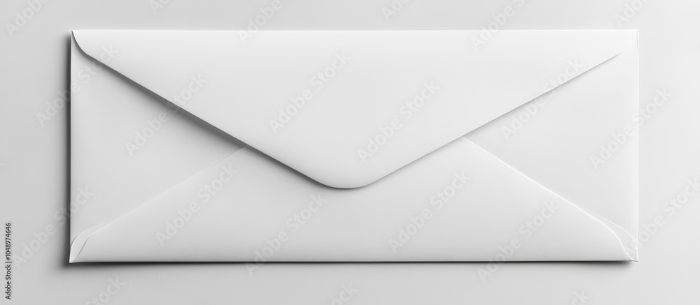 Poster Long blank envelope isolated on a white background with a clipping path. with copy space image. Place for adding text or design