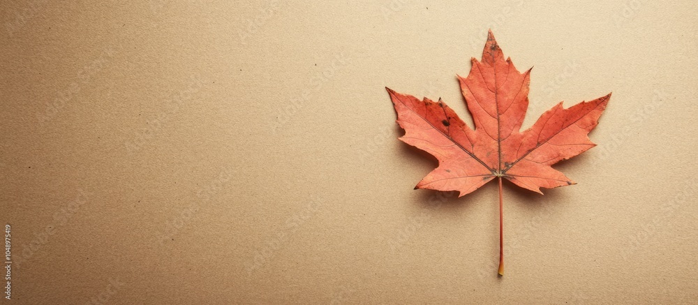 Fototapete maple leaf on a cardboard backdrop vertical orientation ample copy space for your text