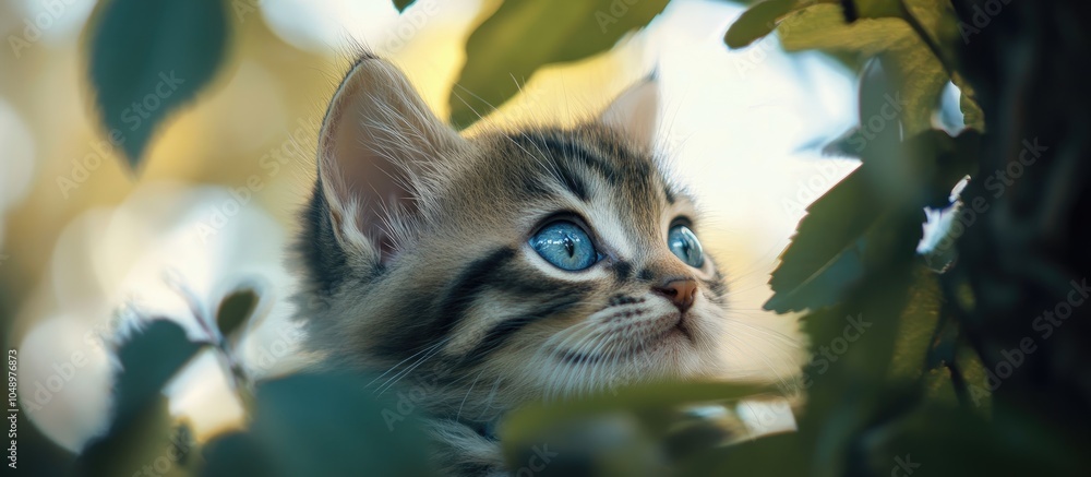 Poster Portrait of an adorable kitten Vertical image. with copy space image. Place for adding text or design
