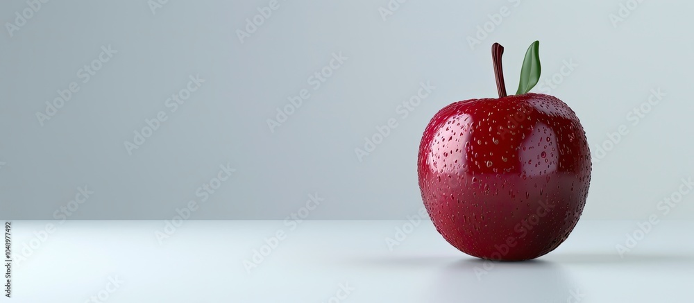 Aufkleber red apple and the copyspace in the white