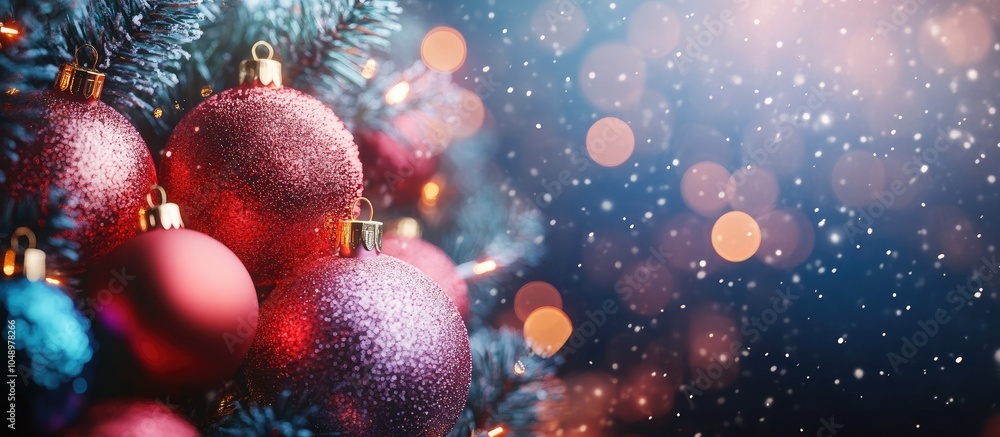 Fototapete Colorful Christmas background for text. with copy space image. Place for adding text or design