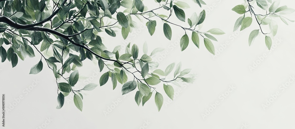 Leinwandbilder Beautiful seamless concept for a background featuring the branch and leaves of a tree. with copy space image. Place for adding text or design