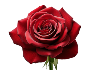 Red rose flower head white background