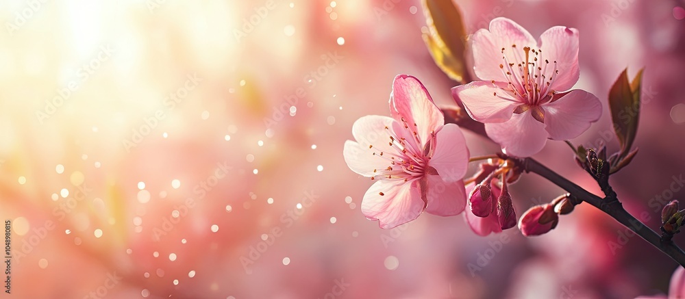 Leinwandbilder blossom in the garden during spring. with copy space image. place for adding text or design