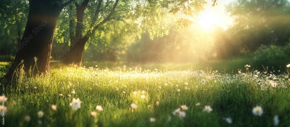 Canvas Prints morning sunlight in summer nature. with copy space image. place for adding text or design