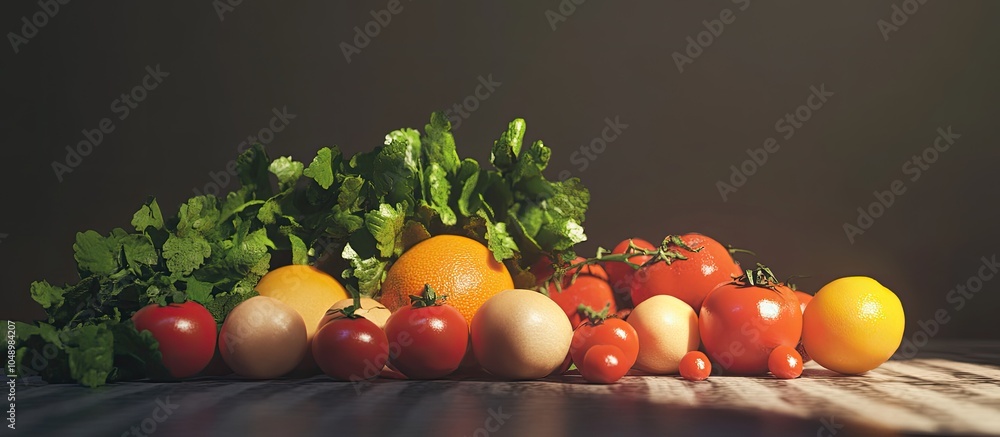 Fototapete fresh produce. with copy space image. place for adding text or design