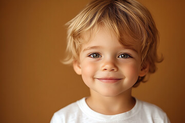 Naklejka premium portrait of an white little boy with a smile