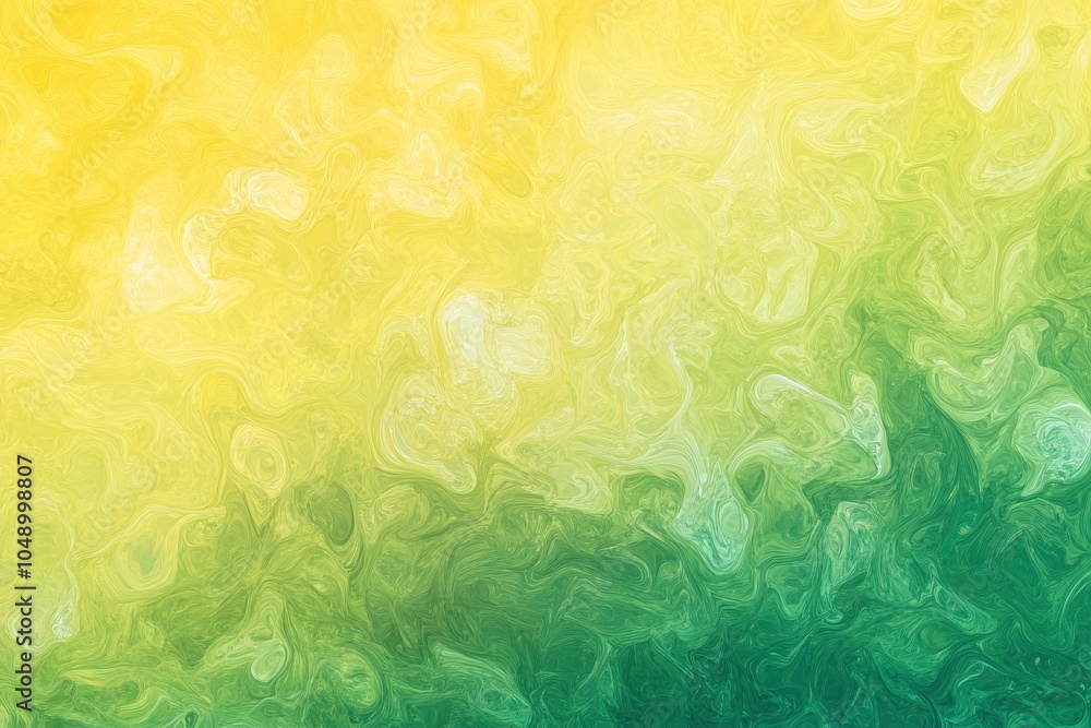 Poster abstract swirling patterns in shades of yellow and green creating a vibrant, harmonious background