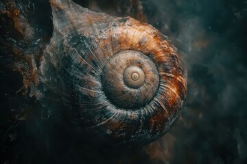 Macro Shot of Spiraled Snail Shell Pattern