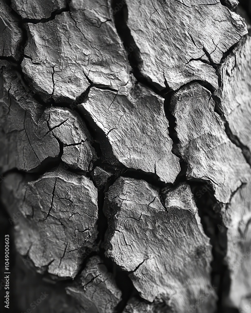 Poster intricate macro view of rugged tree bark cracks