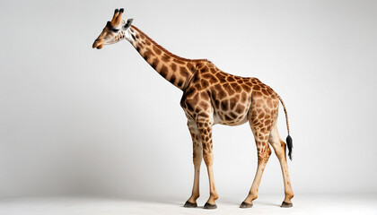 Obraz premium Giraffe on white background isolated