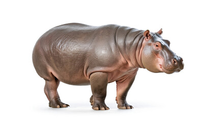 Fototapeta premium Hippo on white background isolated