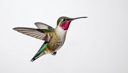 Fototapeta premium Hummingbird on white background isolated