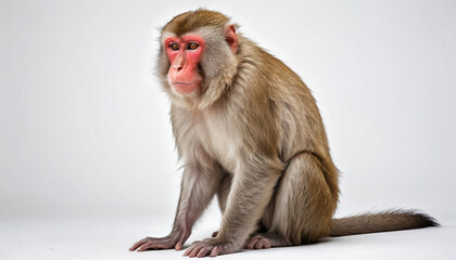 Naklejka premium Japanese Macaque full body on white background isolated 