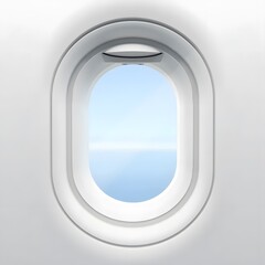 Fototapeta premium Airplane Window Frame on White Background – Travel and Aviation Concept