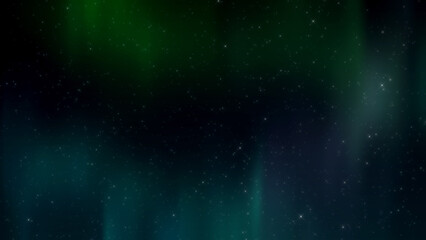 Obraz premium Night sky aurora with fog and clouds. Dust stars particles background.