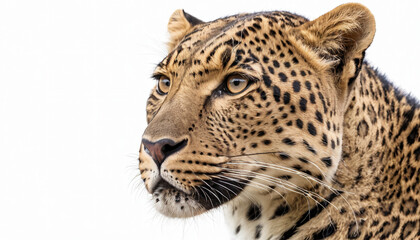 Obraz premium Leopard on white background isolated 