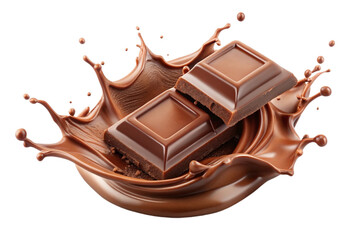 chocolate splash isolated on white