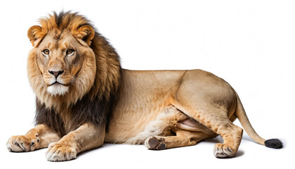 Obraz premium Lion on white background isolated