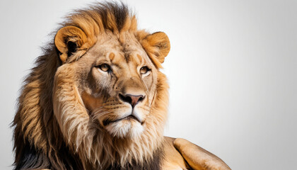 Fototapeta premium Lion on white background isolated