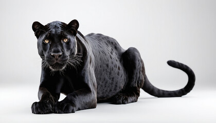 Obraz premium Panther on white background isolated