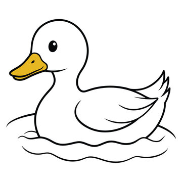 recommend clip art: Rubber duck icon with line art on white background.