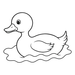 Rubber duck in water isolated on white background