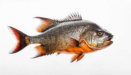Fototapeta premium Piranha on white background isolated