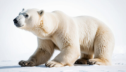 Fototapeta premium Polar Bear on white background isolated 