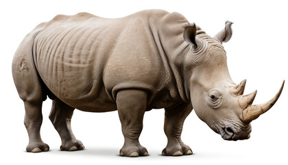 Obraz premium Rhinoceros on white background isolated