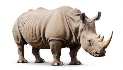 Obraz premium Rhinoceros on white background isolated